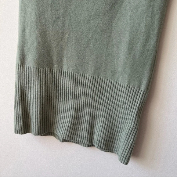 alice + olivia Leo Side Slit Wool Blend Sweater Midi Skirt Sage Green - Picture 7 of 10